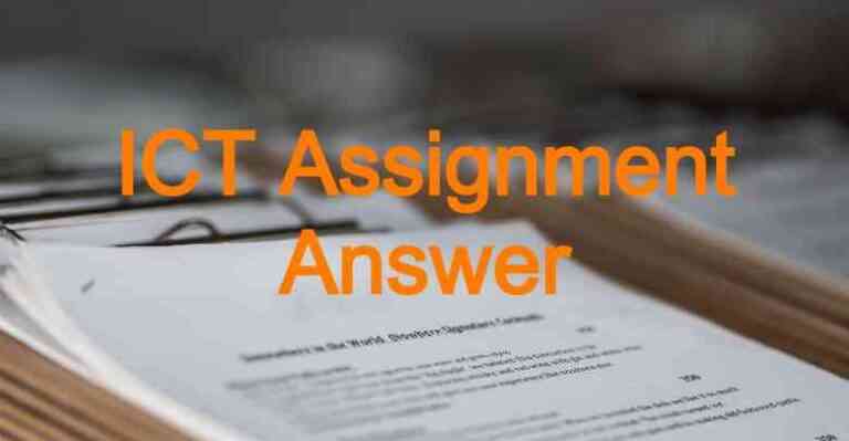 ict assignment answer class 11