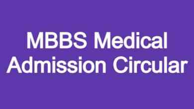 MBBS Medical Admission Circular
