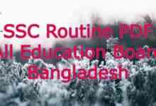 SSC Routine PDF All Education Board Bangladesh
